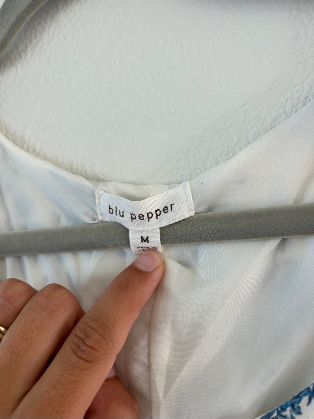 Blu Pepper White Maxi Dress with Blue Floral Print - Picture 2 of 4